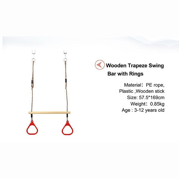 Wooden trapeze swing